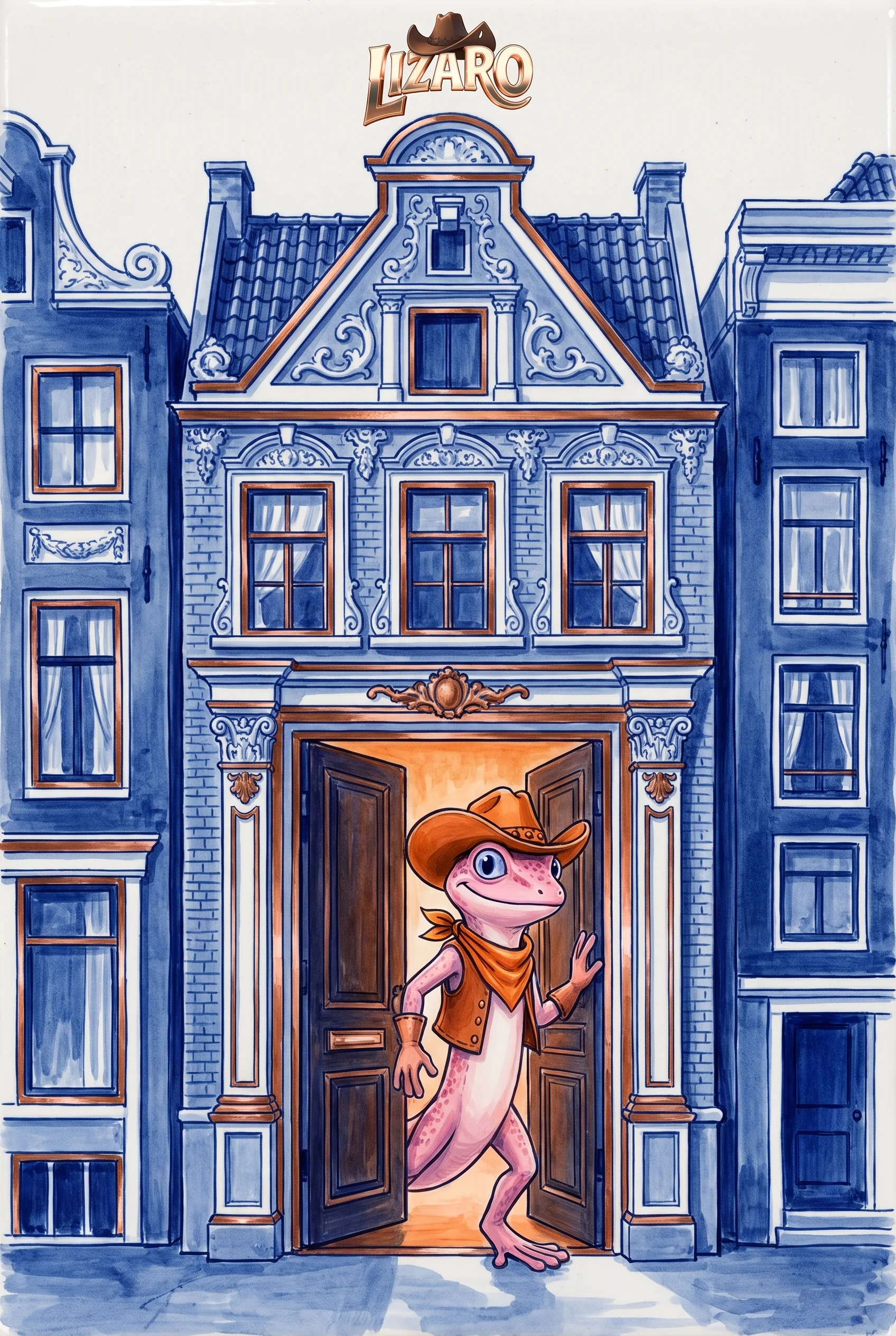 Delftsblauwe illustratie over registreren bij Lizaro