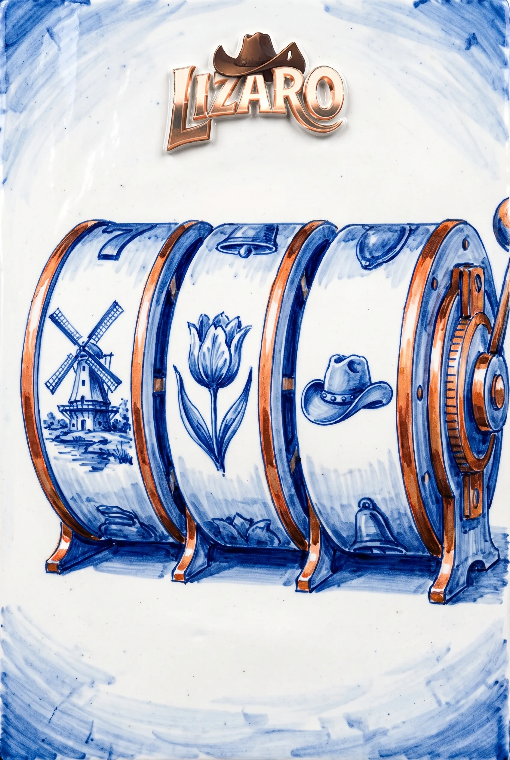 Delftsblauwe speelautomaat van Lizaro